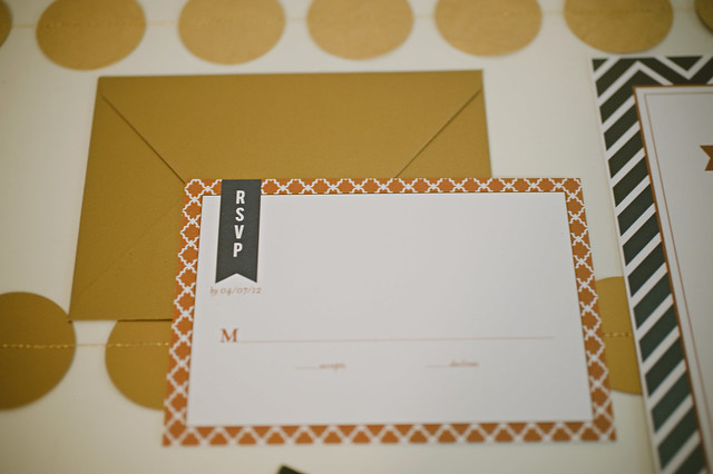 gold chevron response card by blush printables
