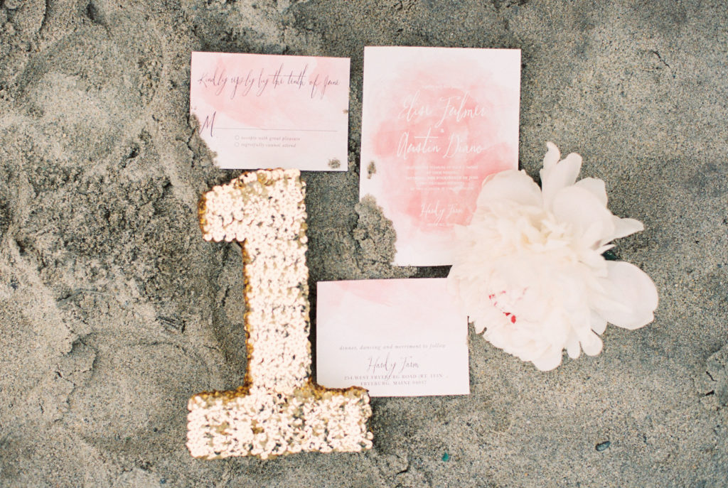 Peach Watercolor Wedding by Blush Paper Co.