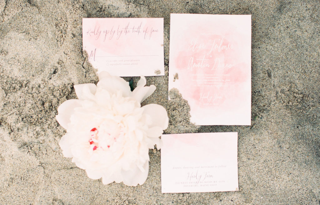 Peach Watercolor Wedding by Blush Paper Co.