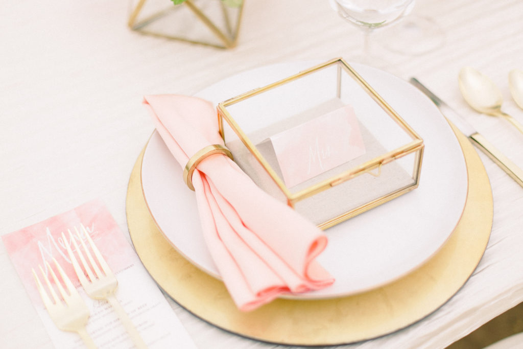 Peach Watercolor Wedding by Blush Paper Co.