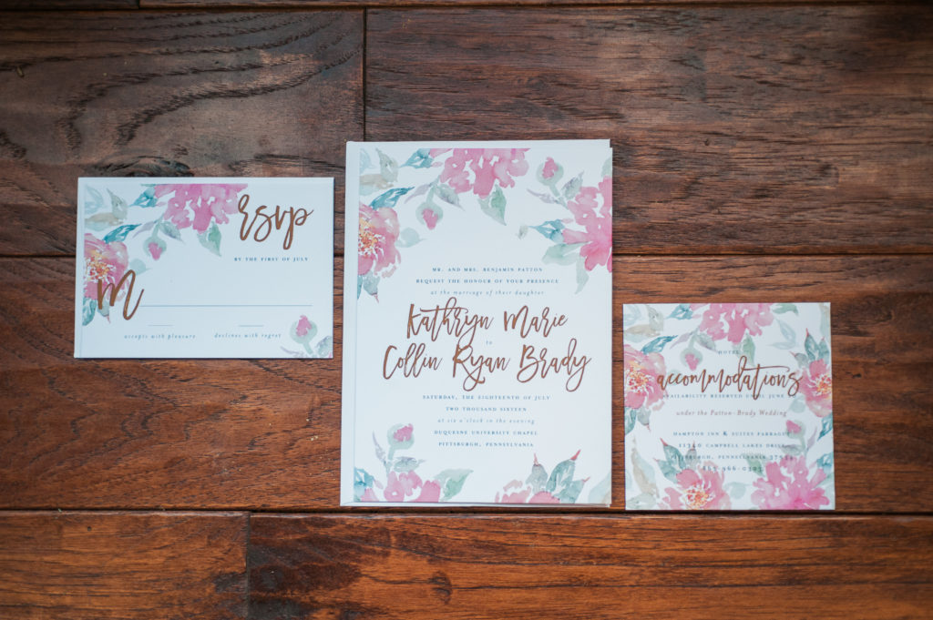 Watercolor Floral Wedding Invitations