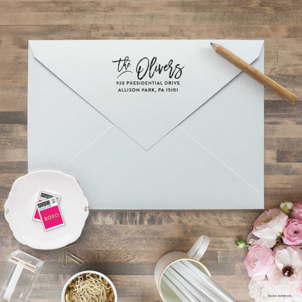 Wedding Return Address Stamp by Blush Paper Co.