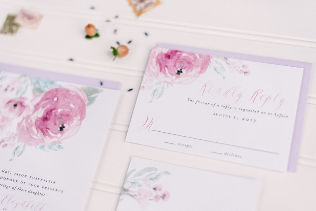 Purple Rose Watercolor Wedding Invitations | Blush Paper Co.