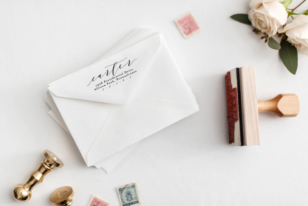 Romantic Script Self Inking Stamp | Blush Paper co.