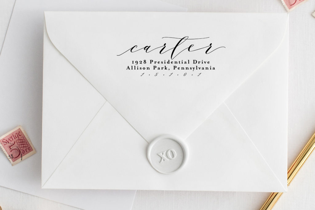 Romantic Script Self Inking Stamp | Blush Paper co.
