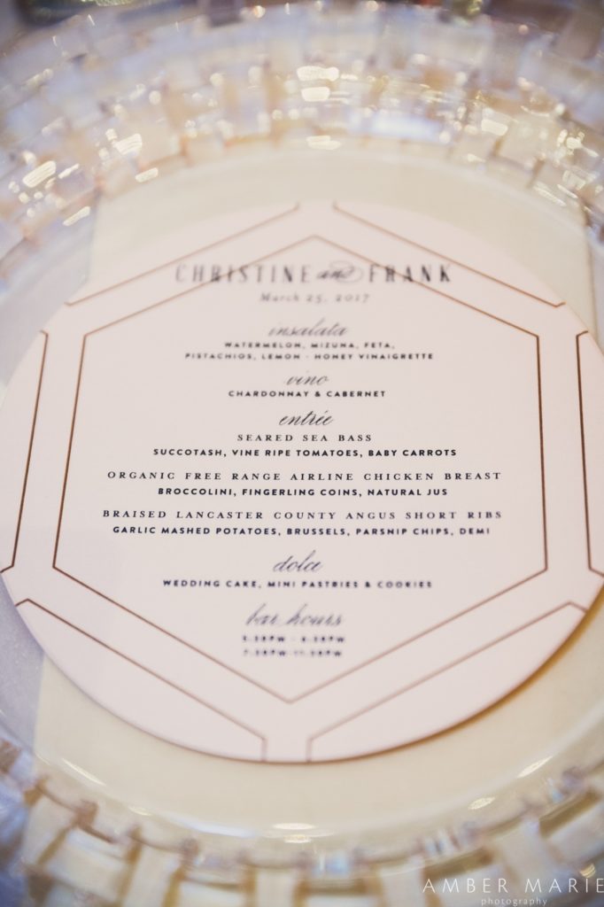 Round Wedding Menu Blush Paper Co
