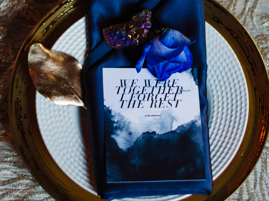 Moody Blue Industrial Chic Watercolor Wedding Stationery | Blush Paper Co.
