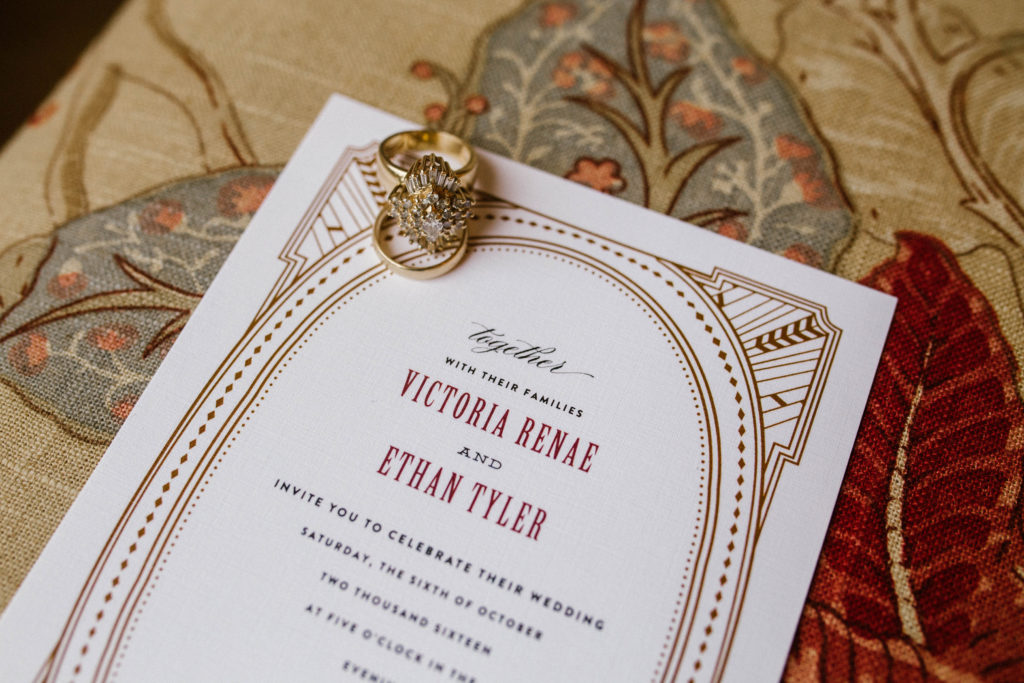 Art Deco Wedding Gold Marsala | Blush Paper Co.
