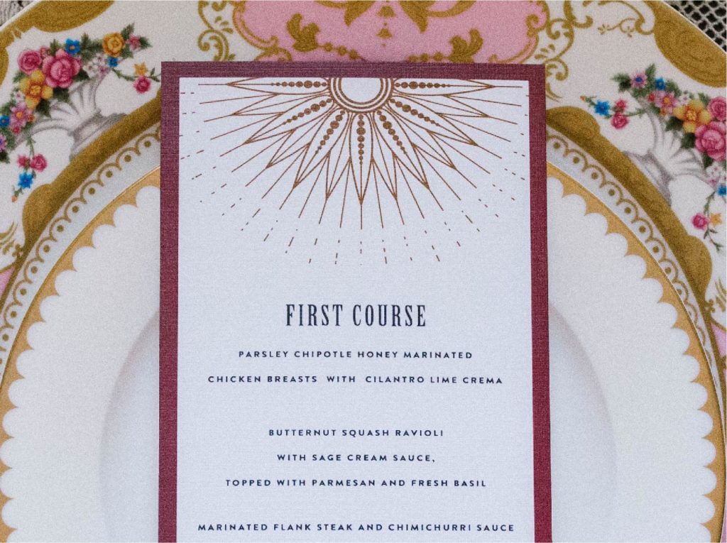 Art Deco Wedding Gold Marsala | Blush Paper Co.