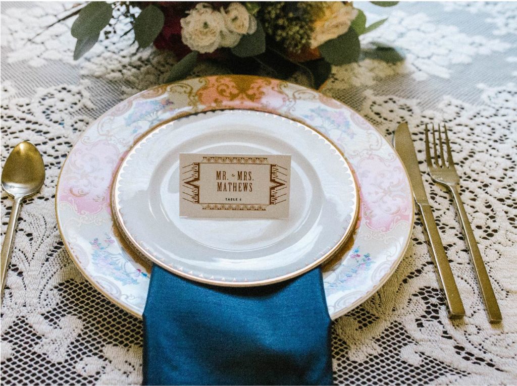 Art Deco Wedding Gold Marsala | Blush Paper Co.