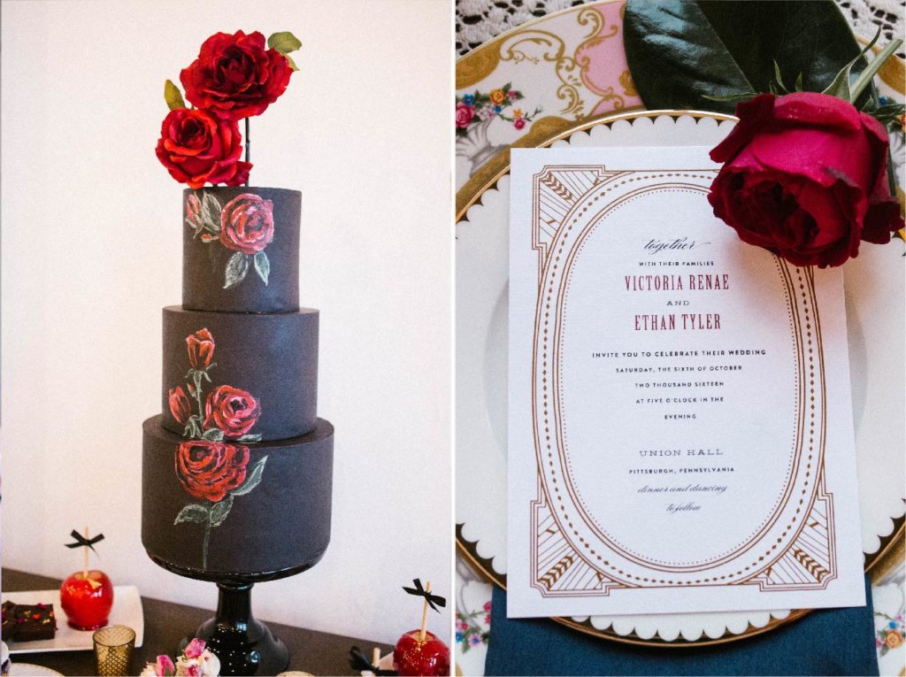 Art Deco Wedding Gold Marsala | Blush Paper Co.