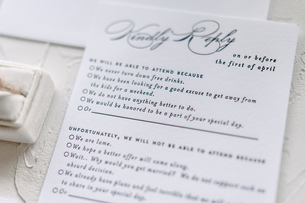Classic Black and White Letterpress Invitation | Blush Paper Co.