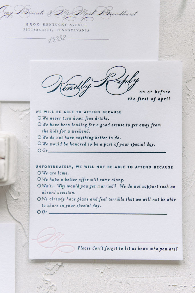 Classic Black and White Letterpress Invitation | Blush Paper Co.