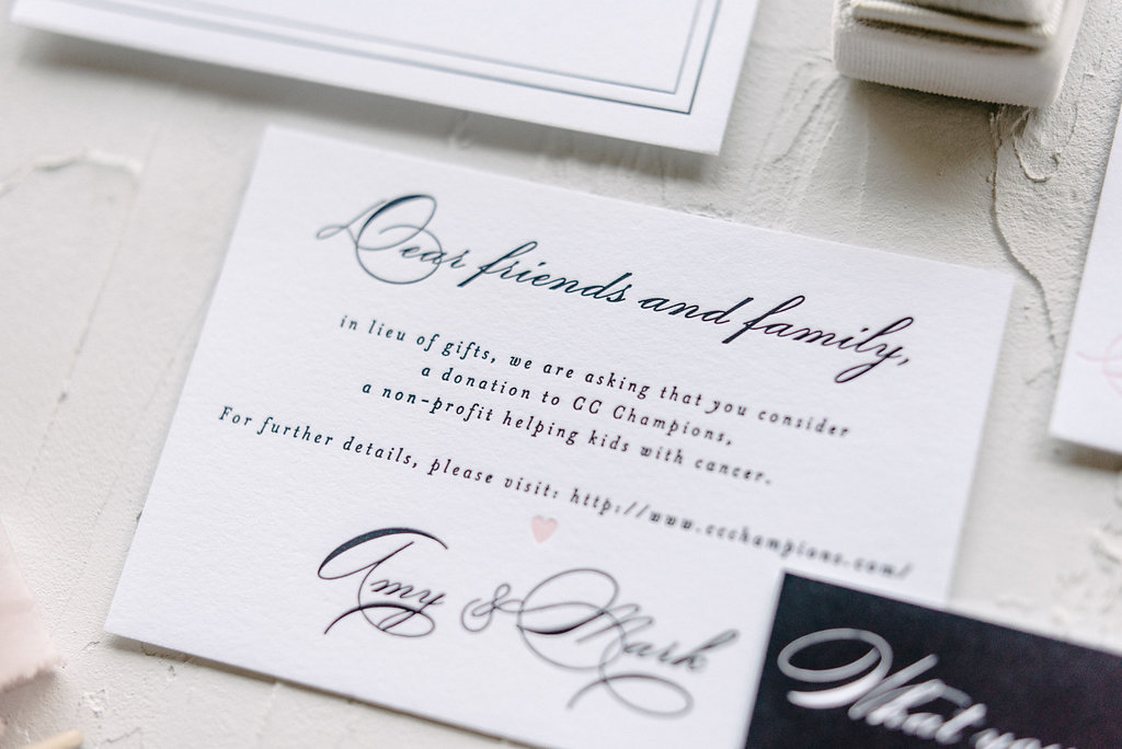 Classic Black and White Letterpress Invitation | Blush Paper Co.