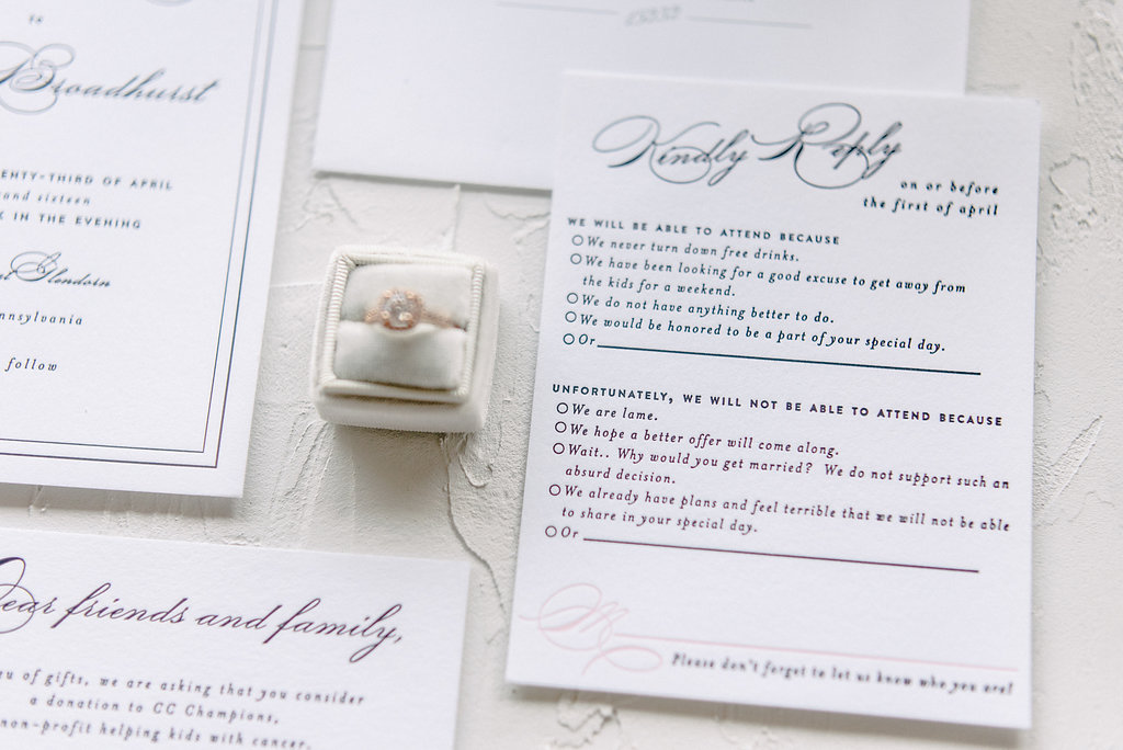Classic Black and White Letterpress Invitation | Blush Paper Co.
