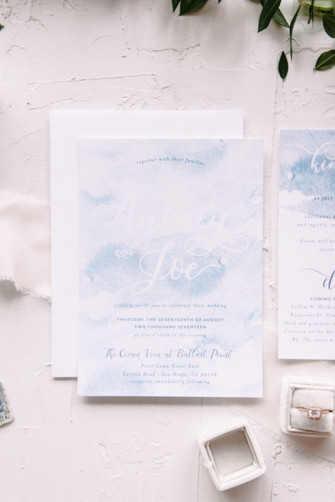 Blue Watercolor Wedding Invitations | Blush Paper Co.