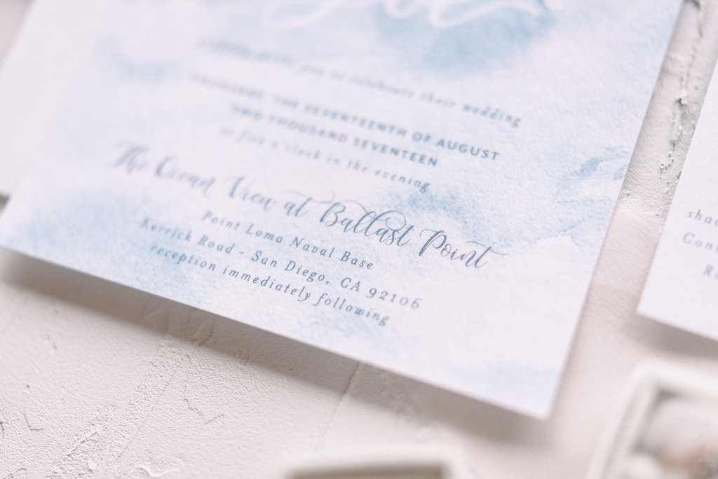 Blue Watercolor Wedding Invitations | Blush Paper Co.