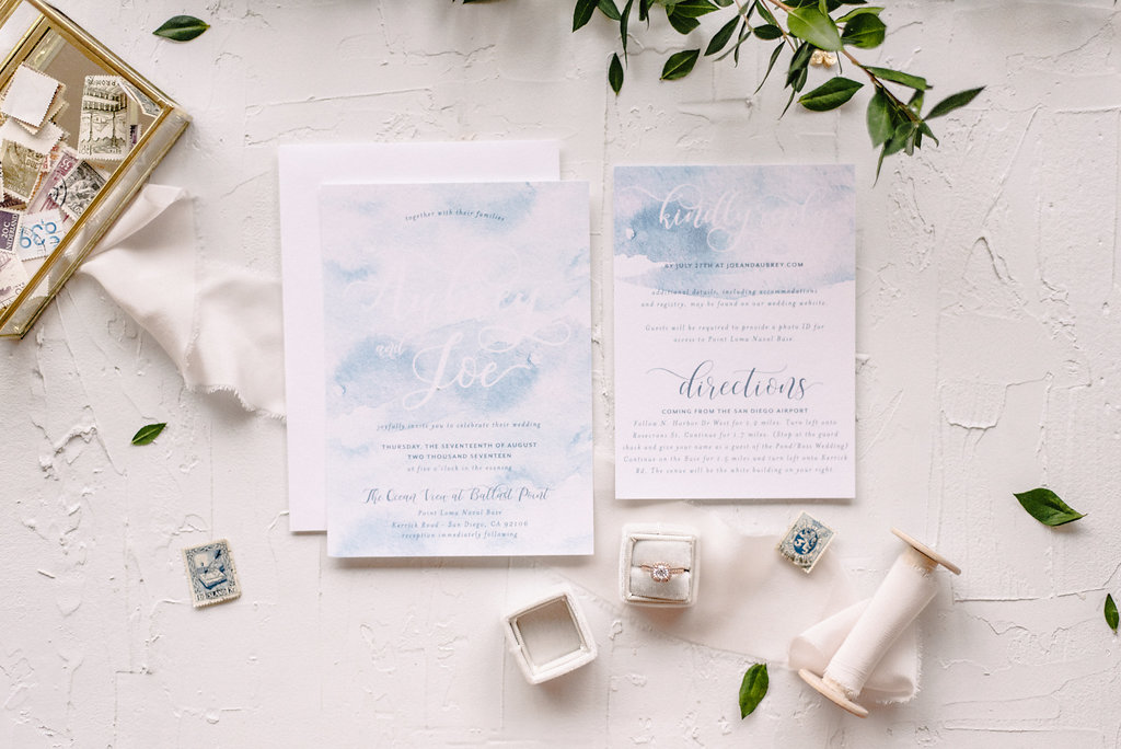Blue Watercolor Wedding Invitations | Blush Paper Co.