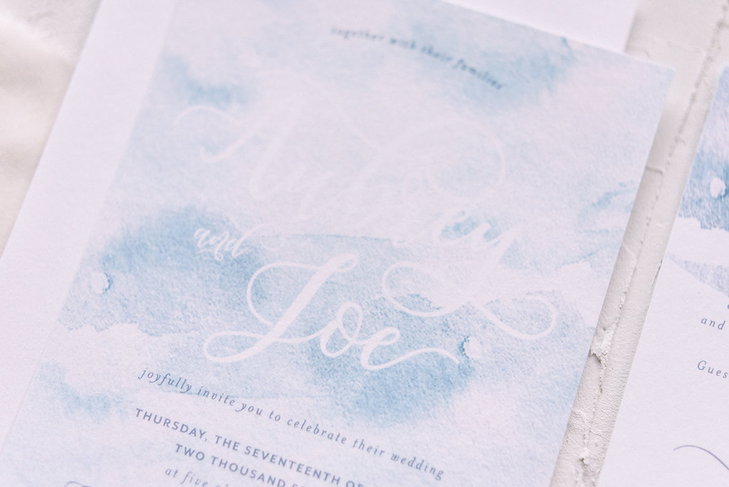 Blue Watercolor Wedding Invitations | Blush Paper Co.