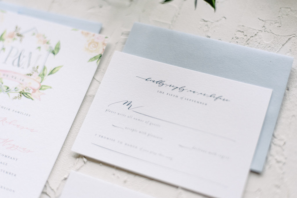 Rose Quartz and Serenity Wedding Invitations | Blush Paper Co.