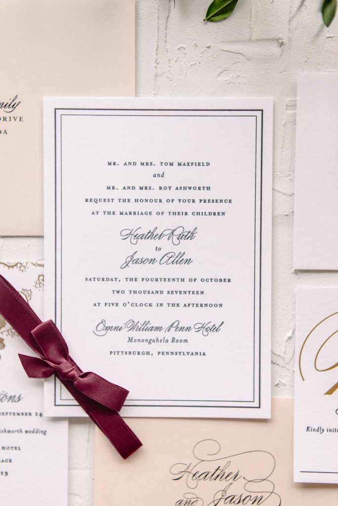 Marsala, Gold and Blush Wedding Invitations | Blush Paper Co.