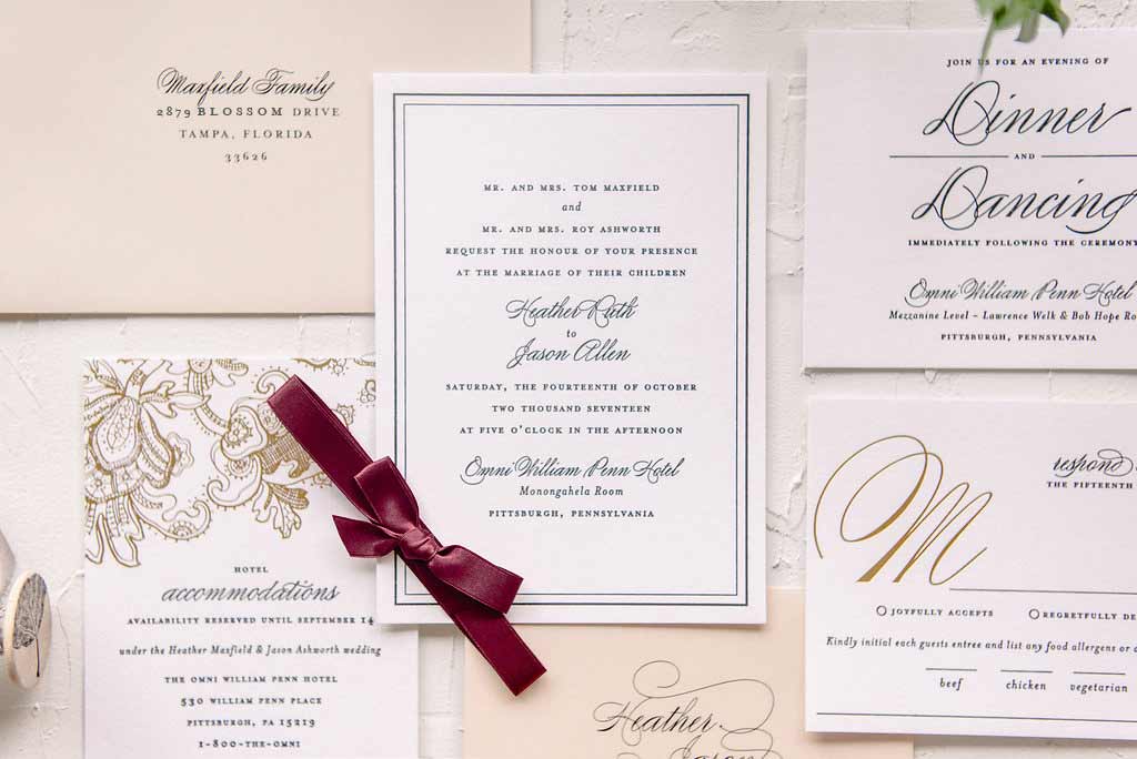 Marsala, Gold and Blush Wedding Invitations | Blush Paper Co.