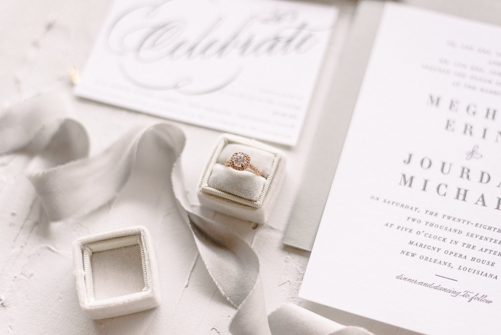 Grey Letterpress Wedding Invitation | Blush Paper Co.
