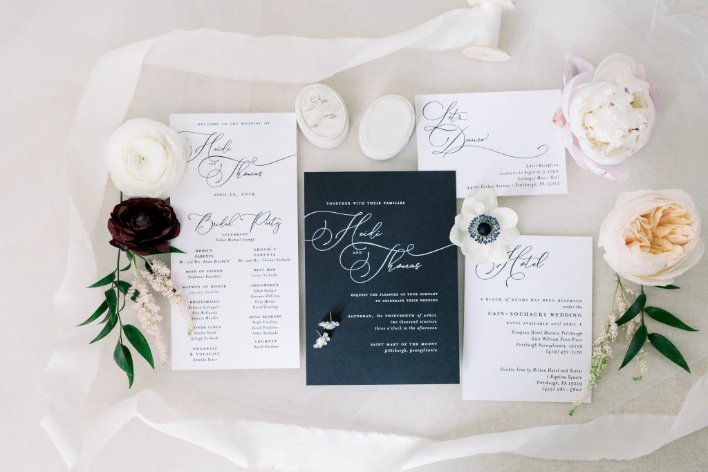 Classic Black and White Wedding Invitations