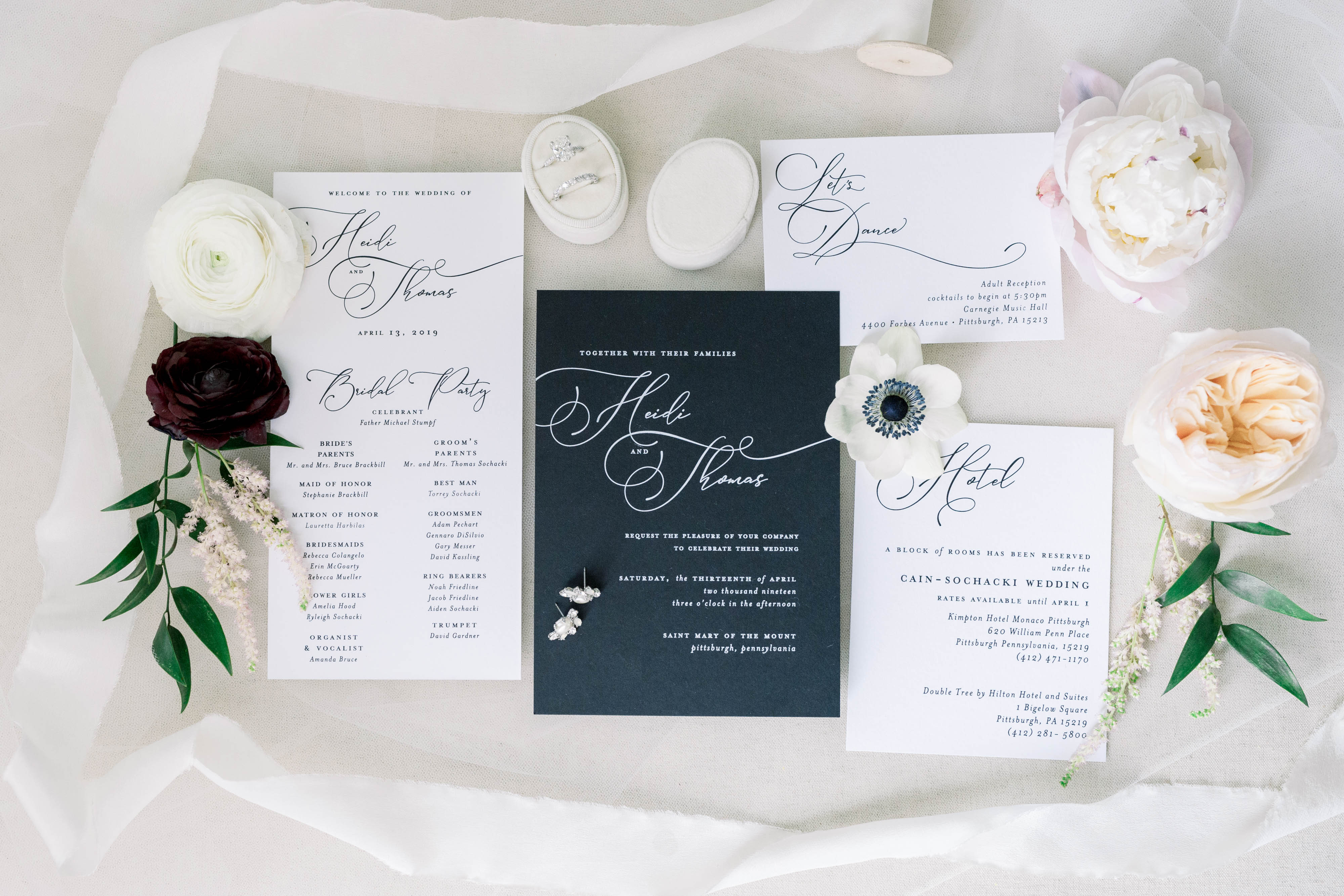 Classic Black and White Wedding Invitations