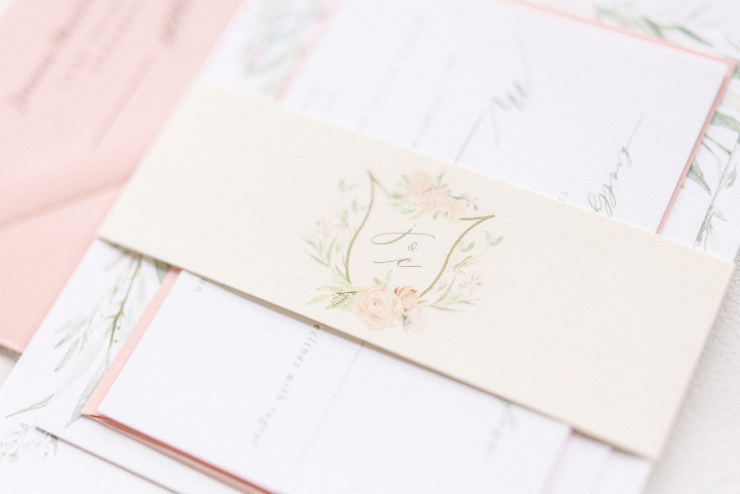 Wedding monogram on belly band