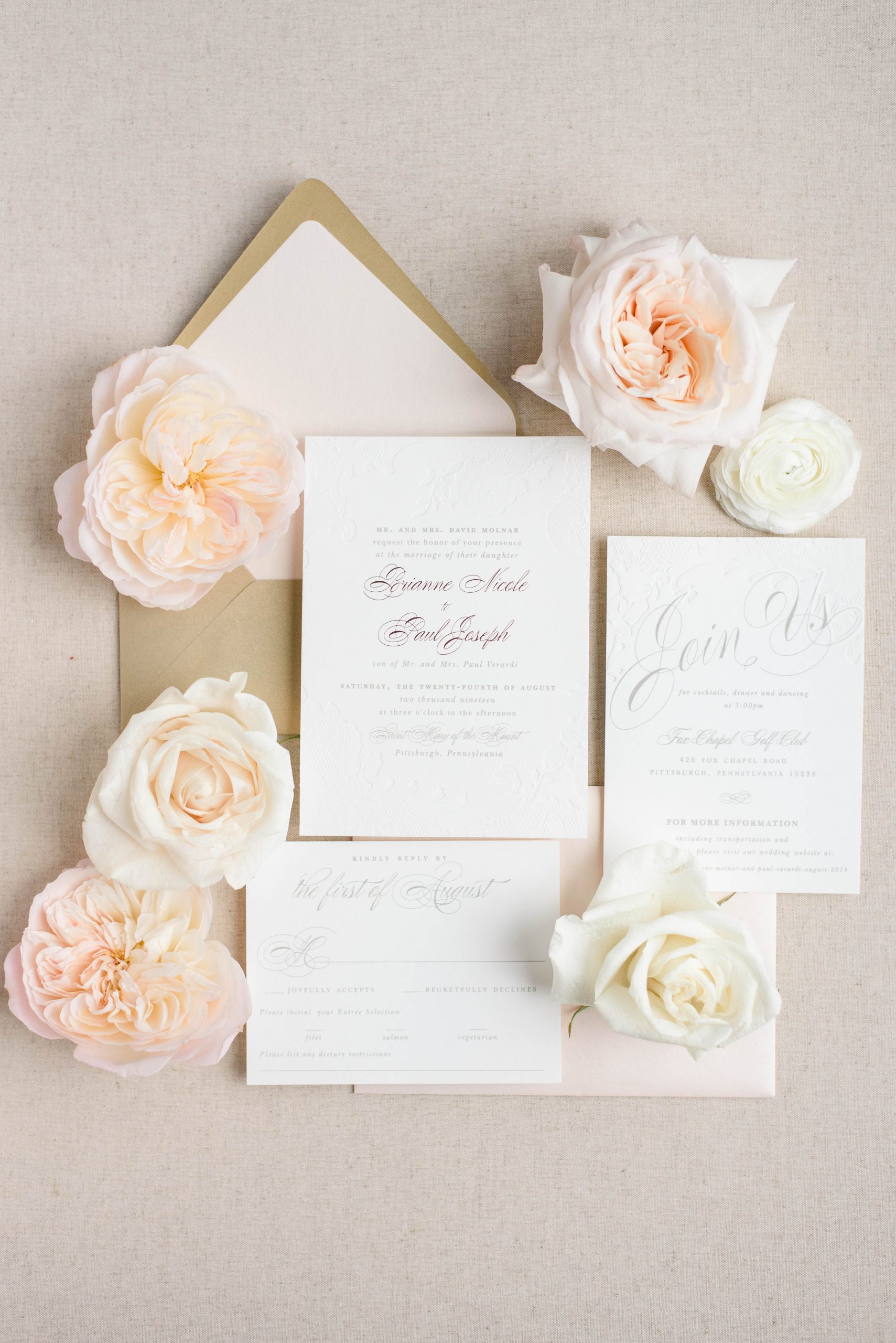 Blush Metallic Envelope Liner } Blush Paper Co.