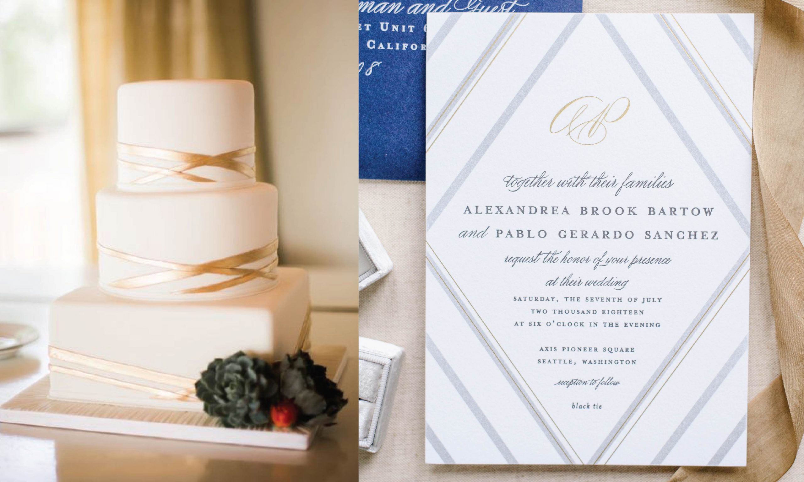 12 Amazing Wedding Cake & Invitation Combos