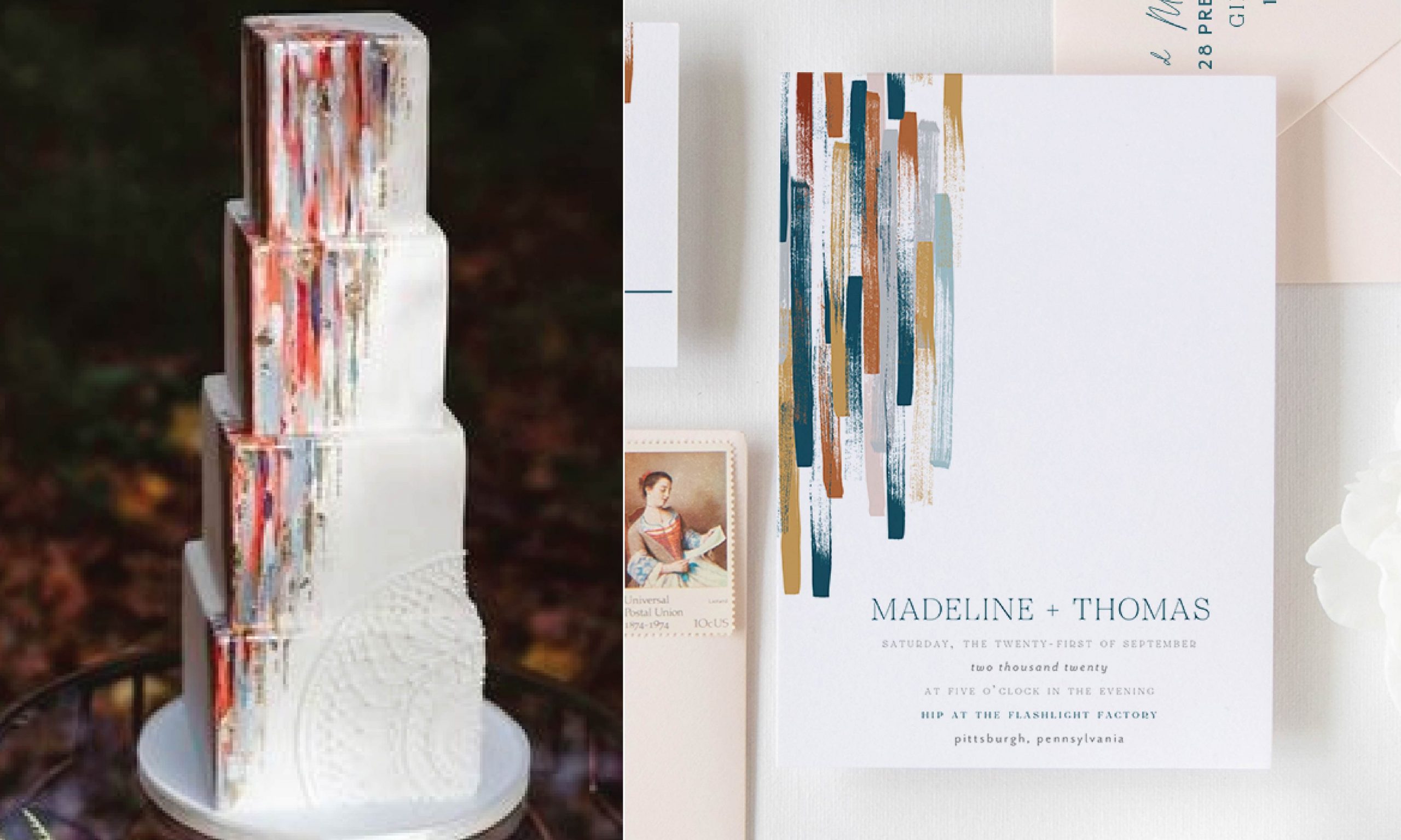 12 Amazing Wedding Cake & Invitation Combos