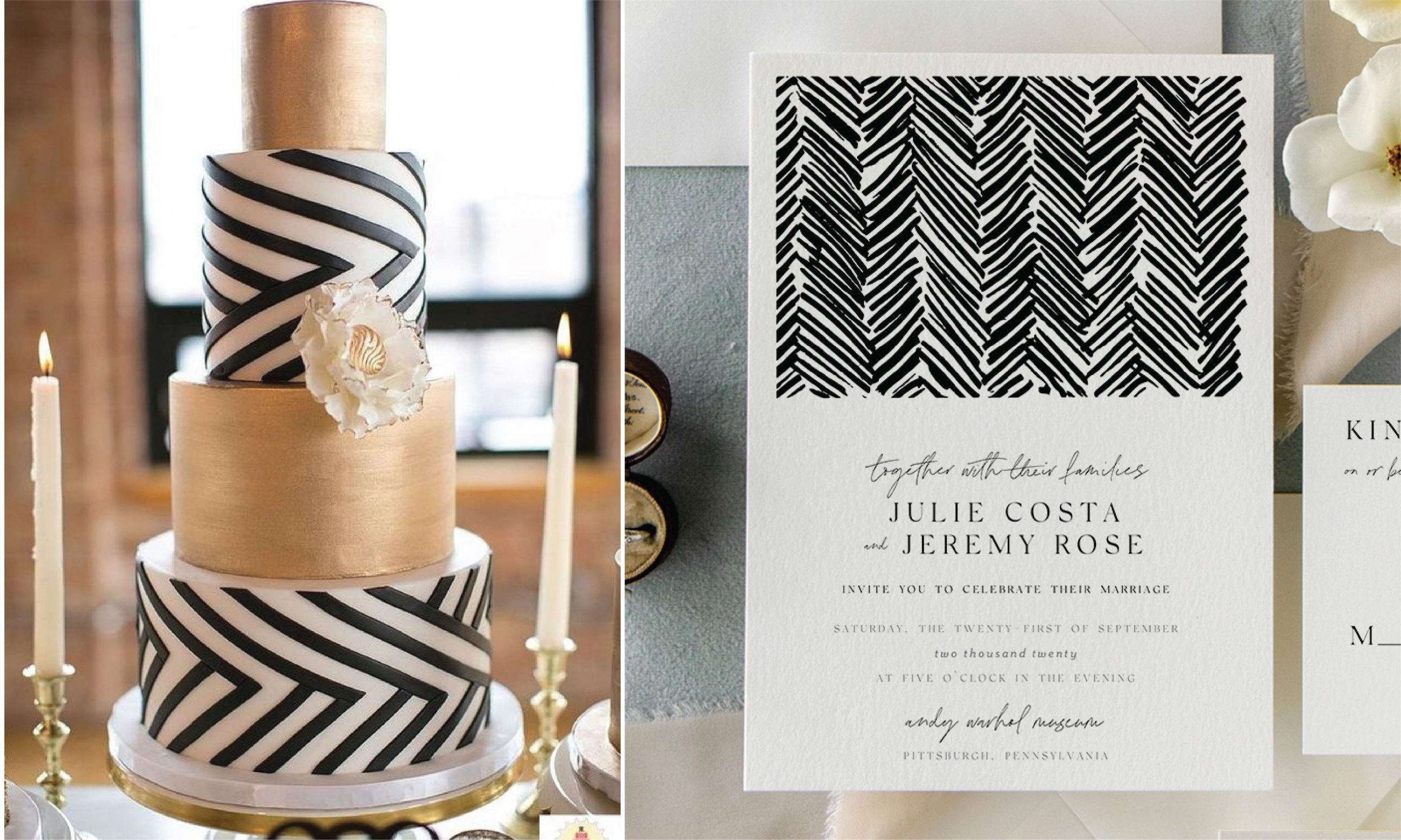 12 Amazing Wedding Cake & Invitation Combos