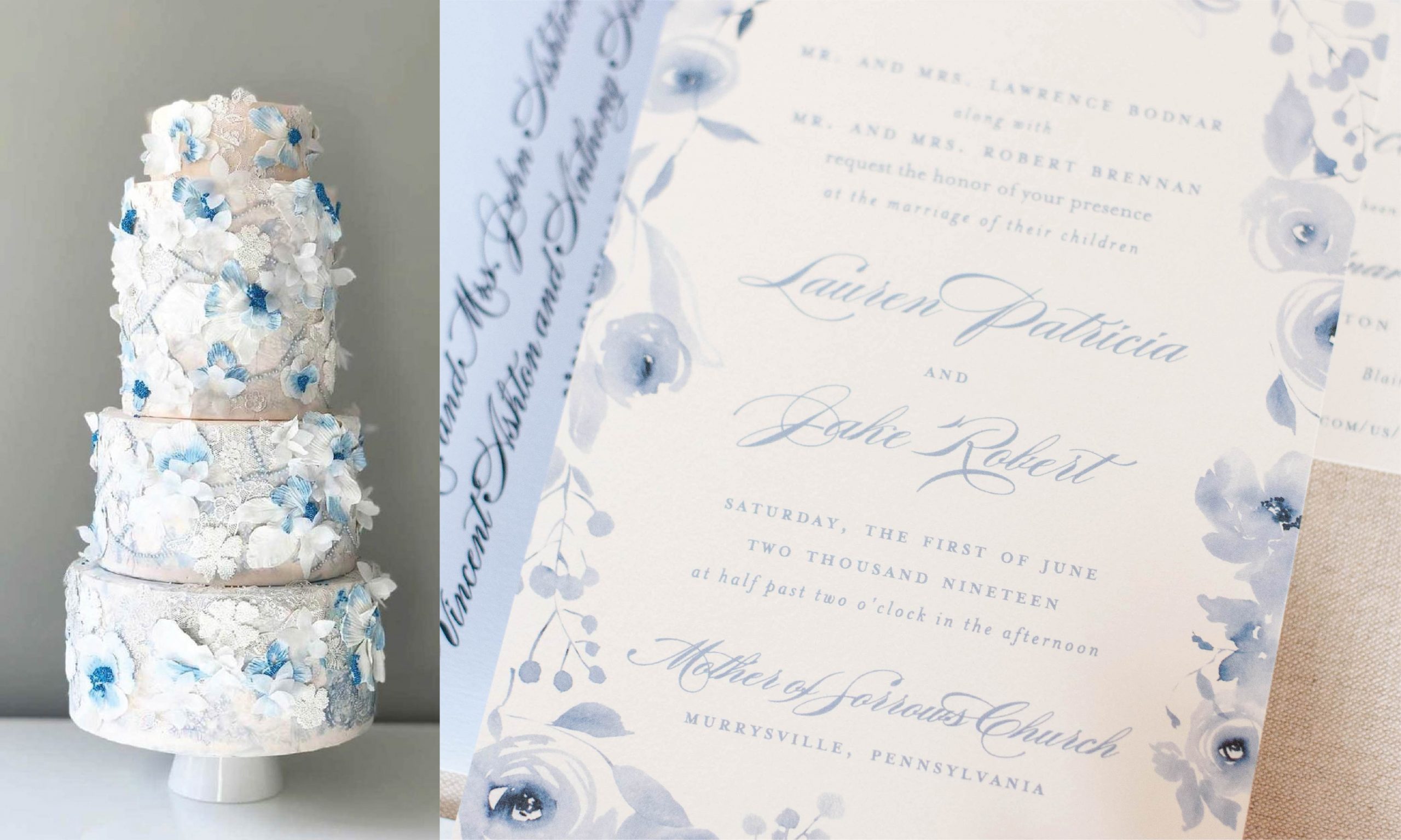 12 Amazing Wedding Cake & Invitation Combos