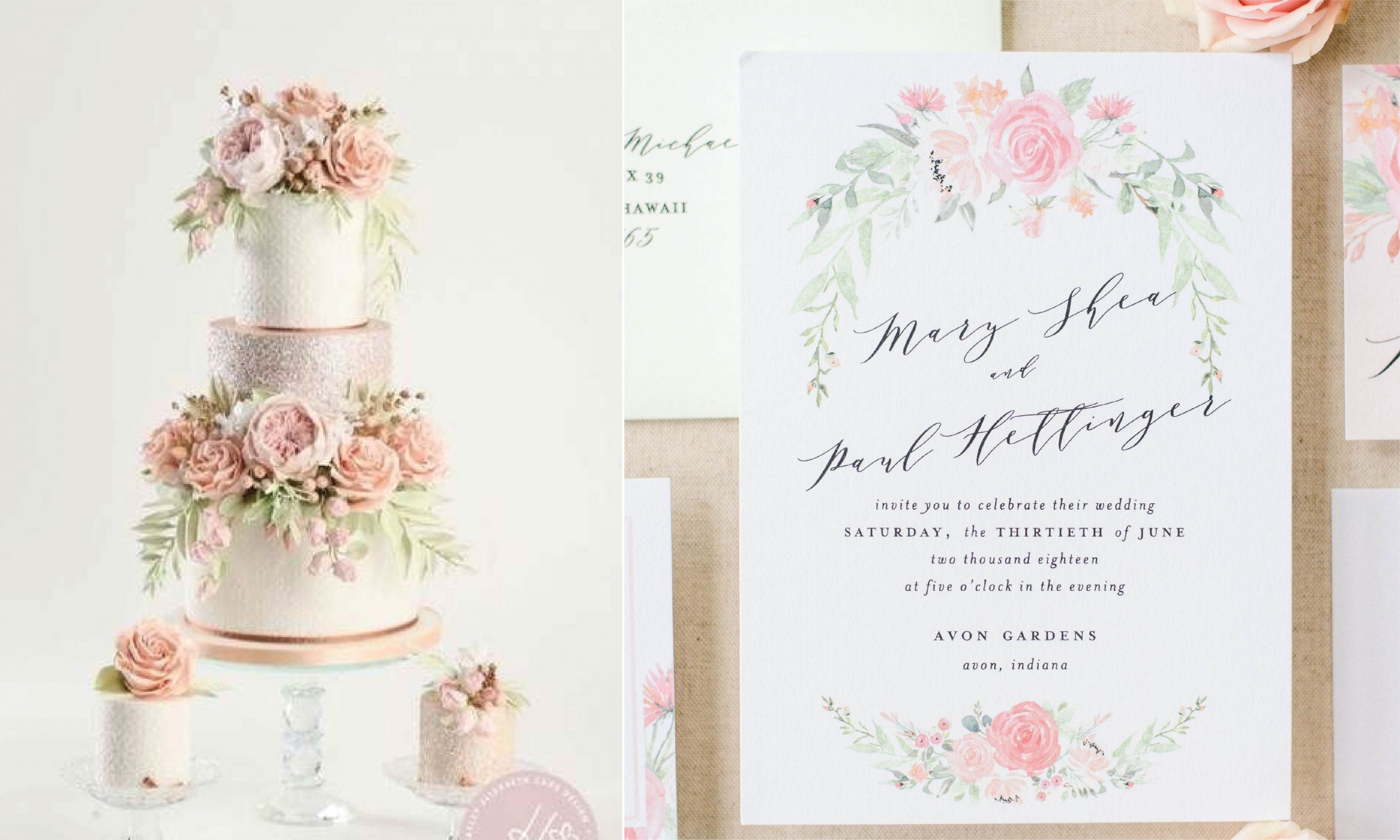 12 Amazing Wedding Cake & Invitation Combos