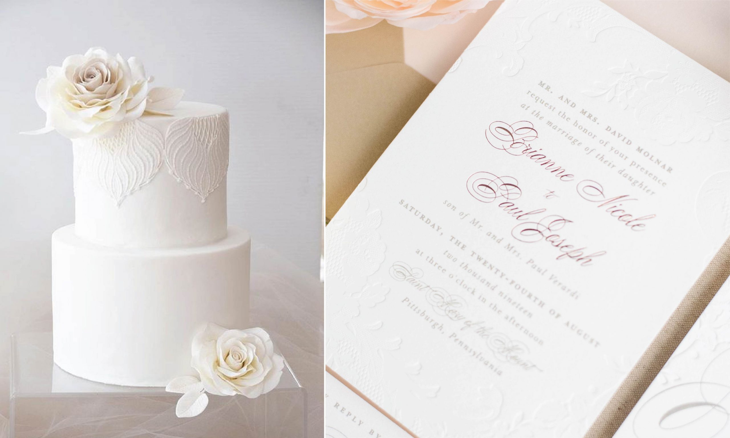 12 Amazing Wedding Cake & Invitation Combos