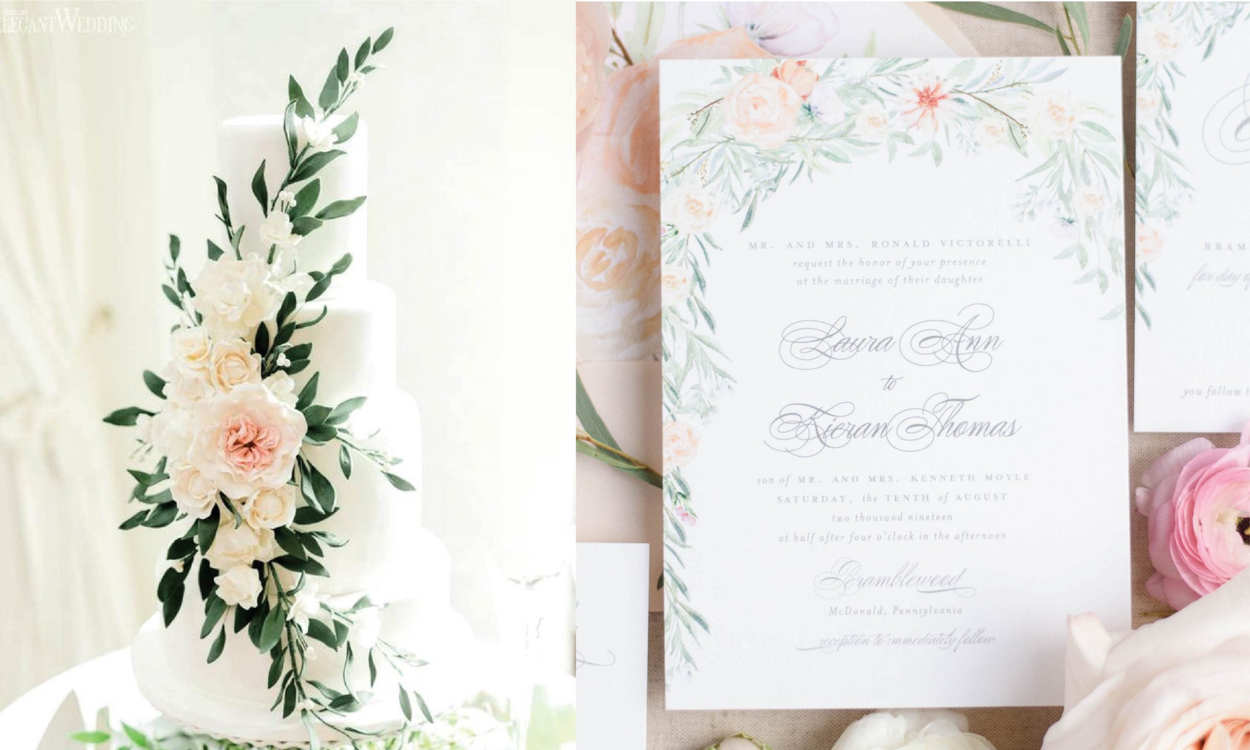 12 Amazing Wedding Cake & Invitation Combos
