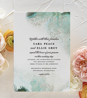 Green Jewel Tone Wedding Invitation