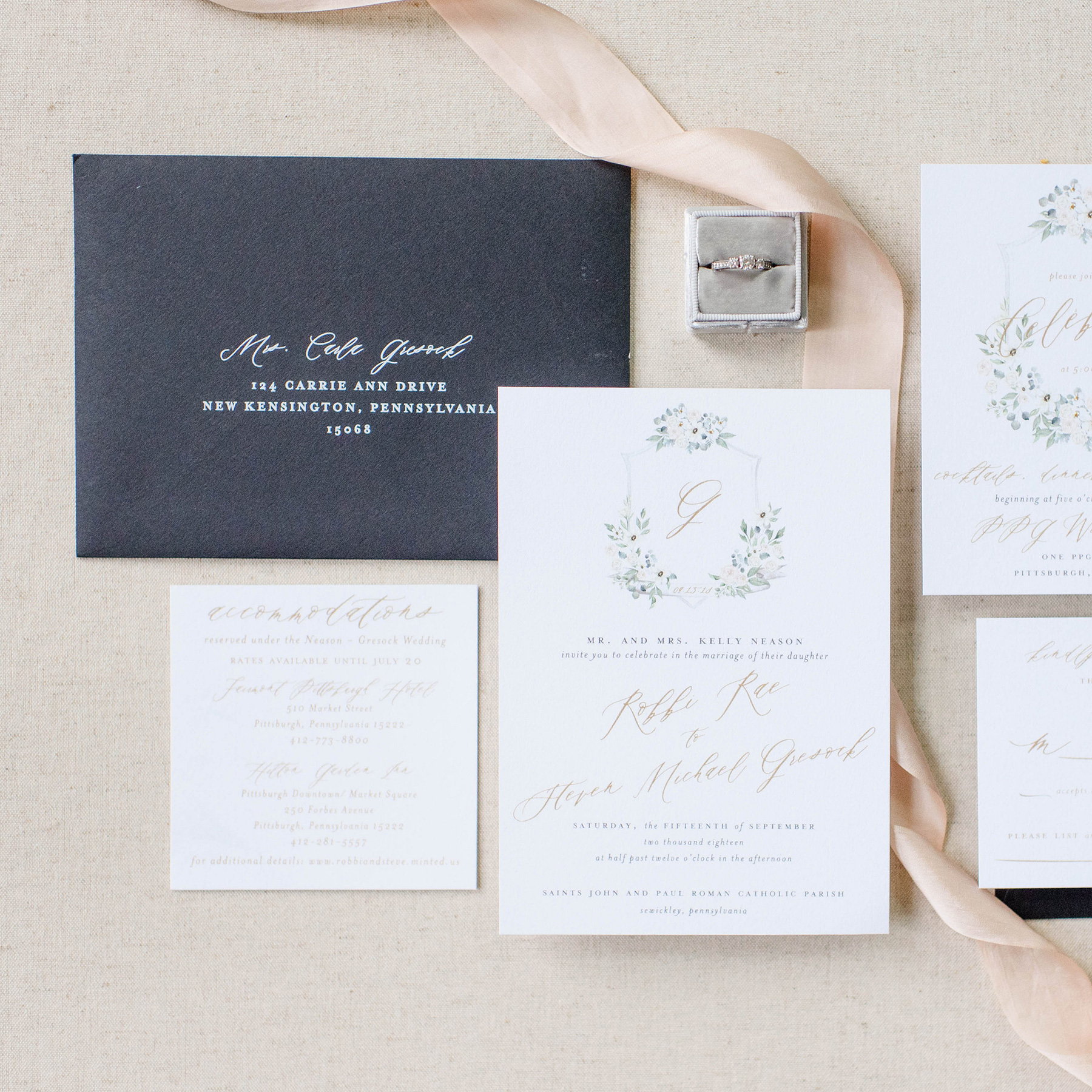 White Ink Printing Blush Paper Co.
