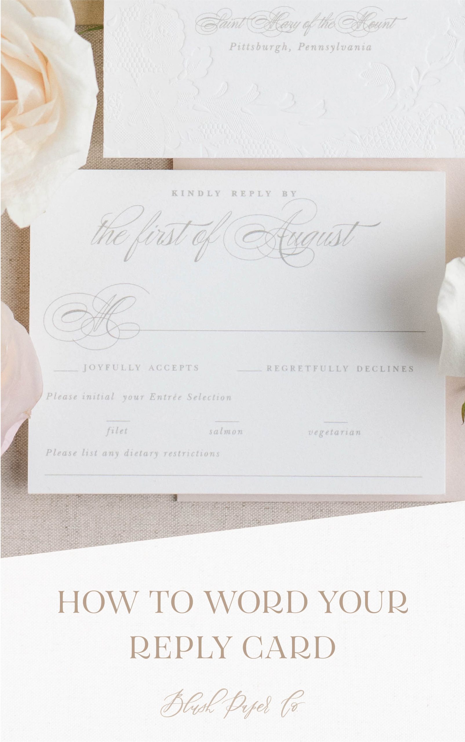 How to word your Reply Cards | Blush Paper Co.