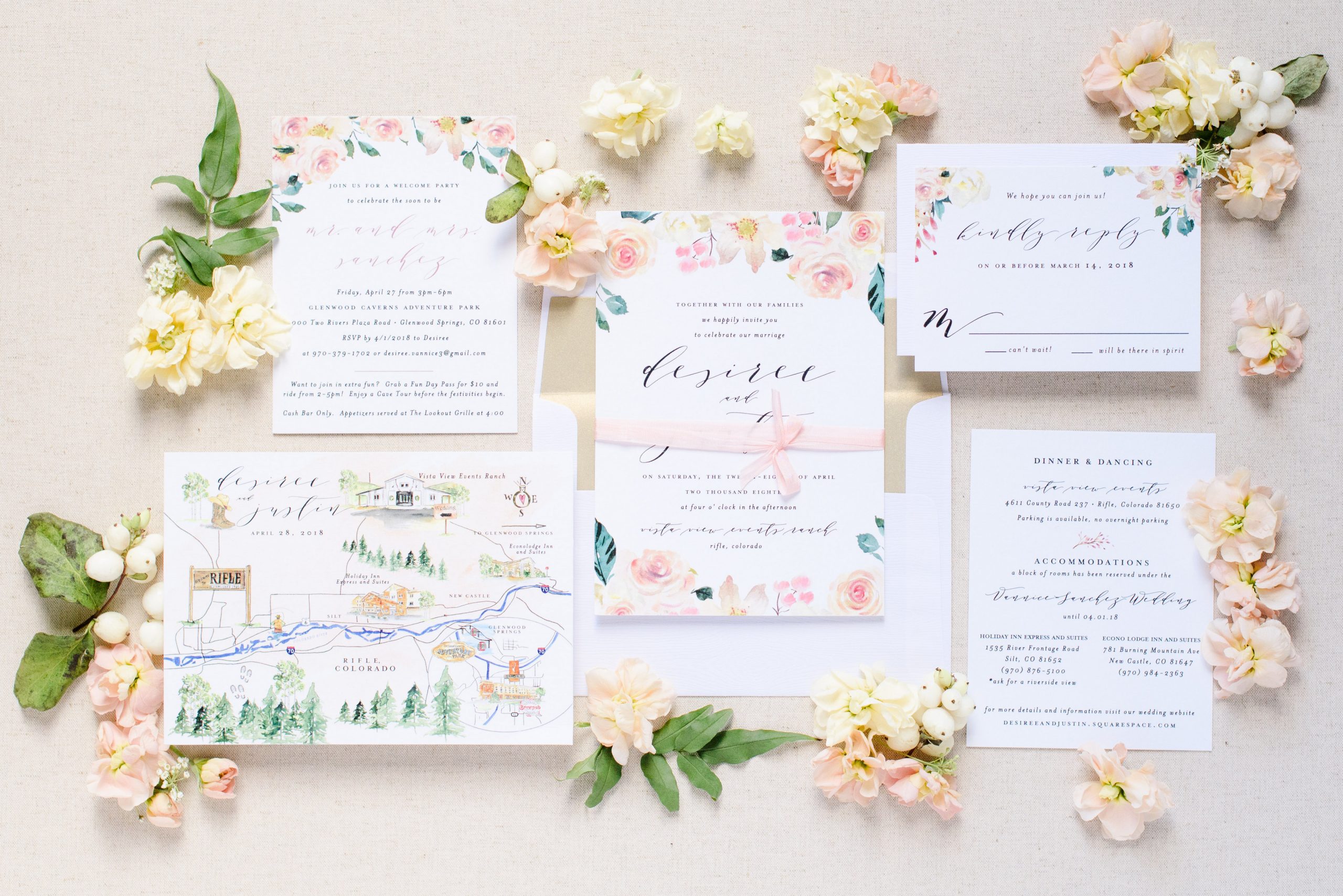 Ribbon Wrap around Invitations