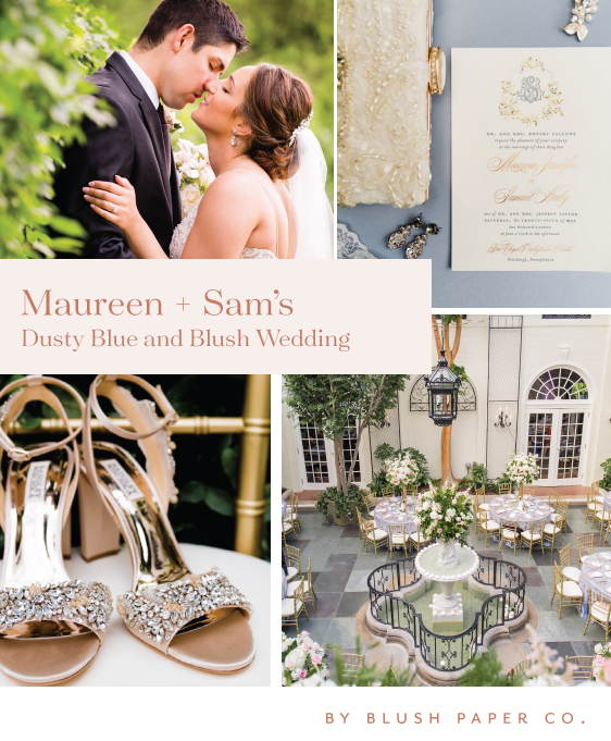 Maureen And Sams Dusty Blue and Blush Pittsburgh Wedding