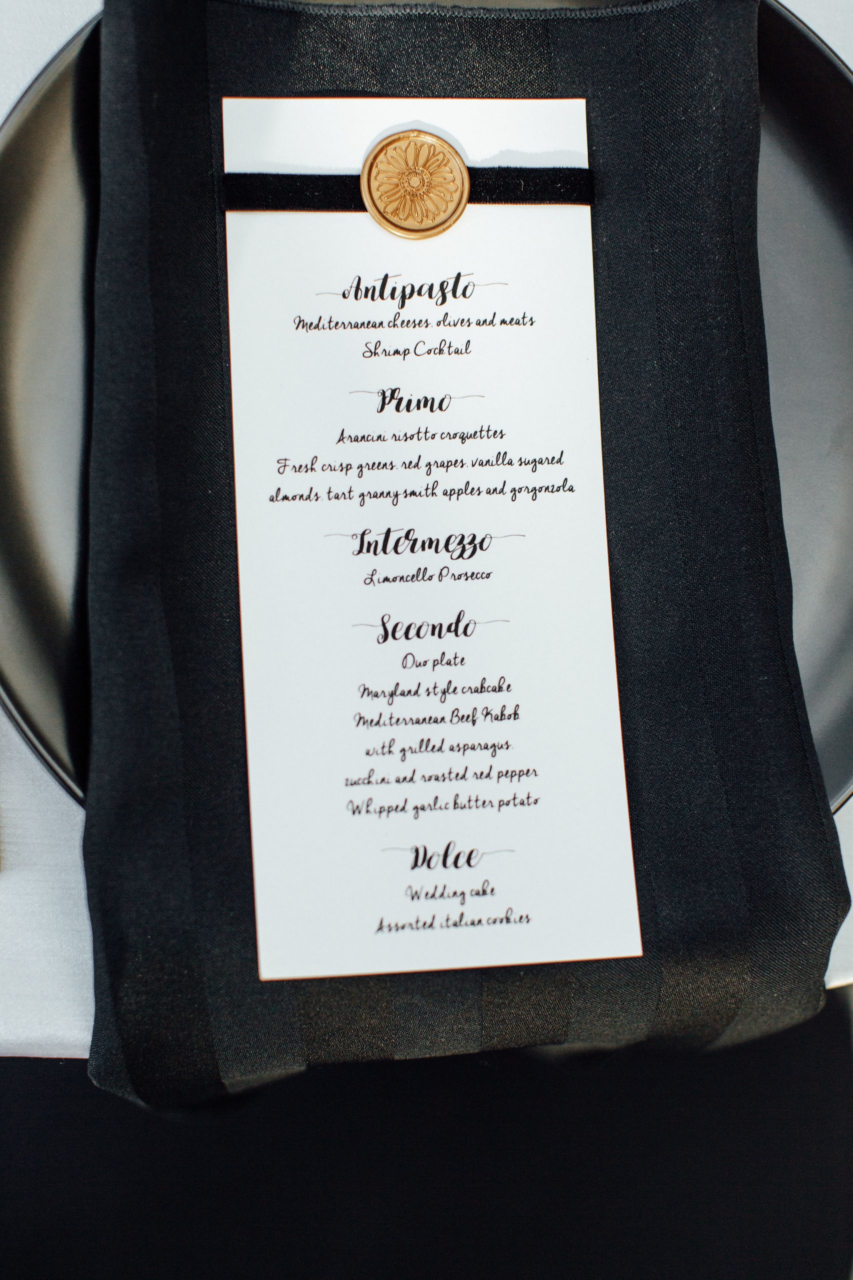 Wax Seal on Menu Card
