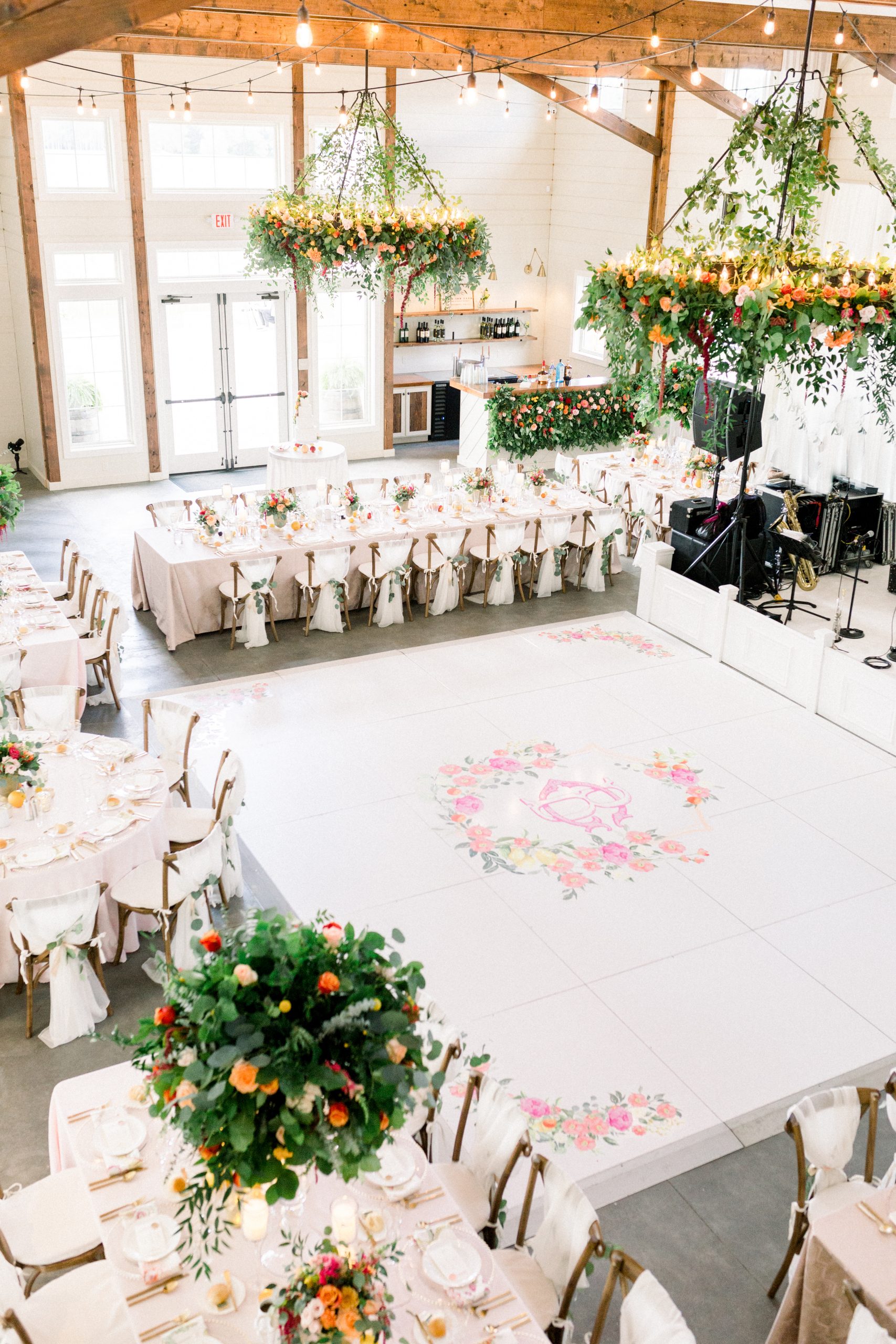 Monogram Dance Floor for Wedding
