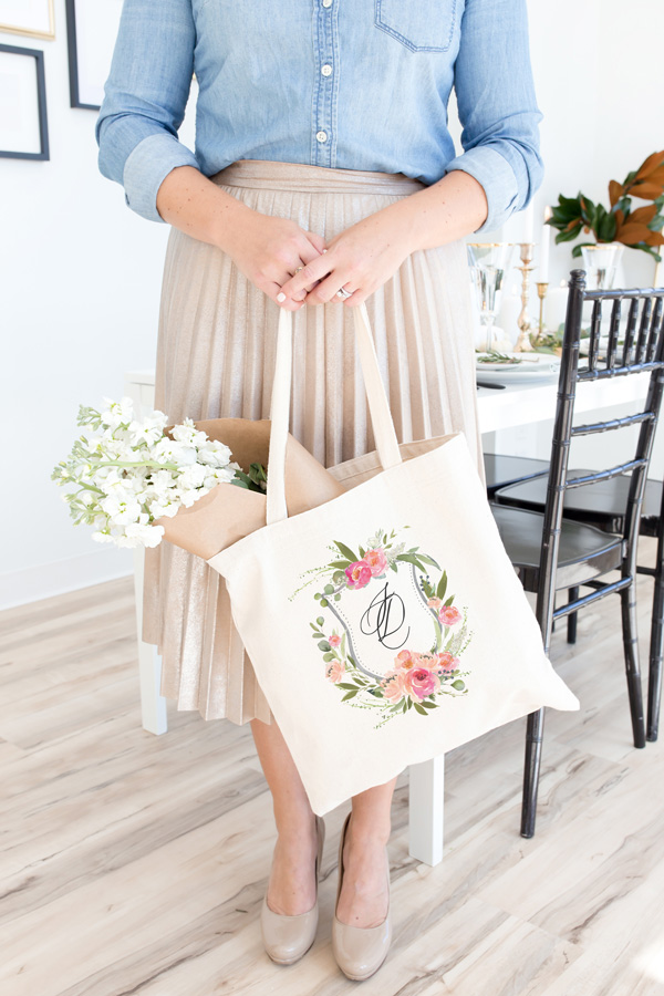 Wedding Monogram Tote Bag
