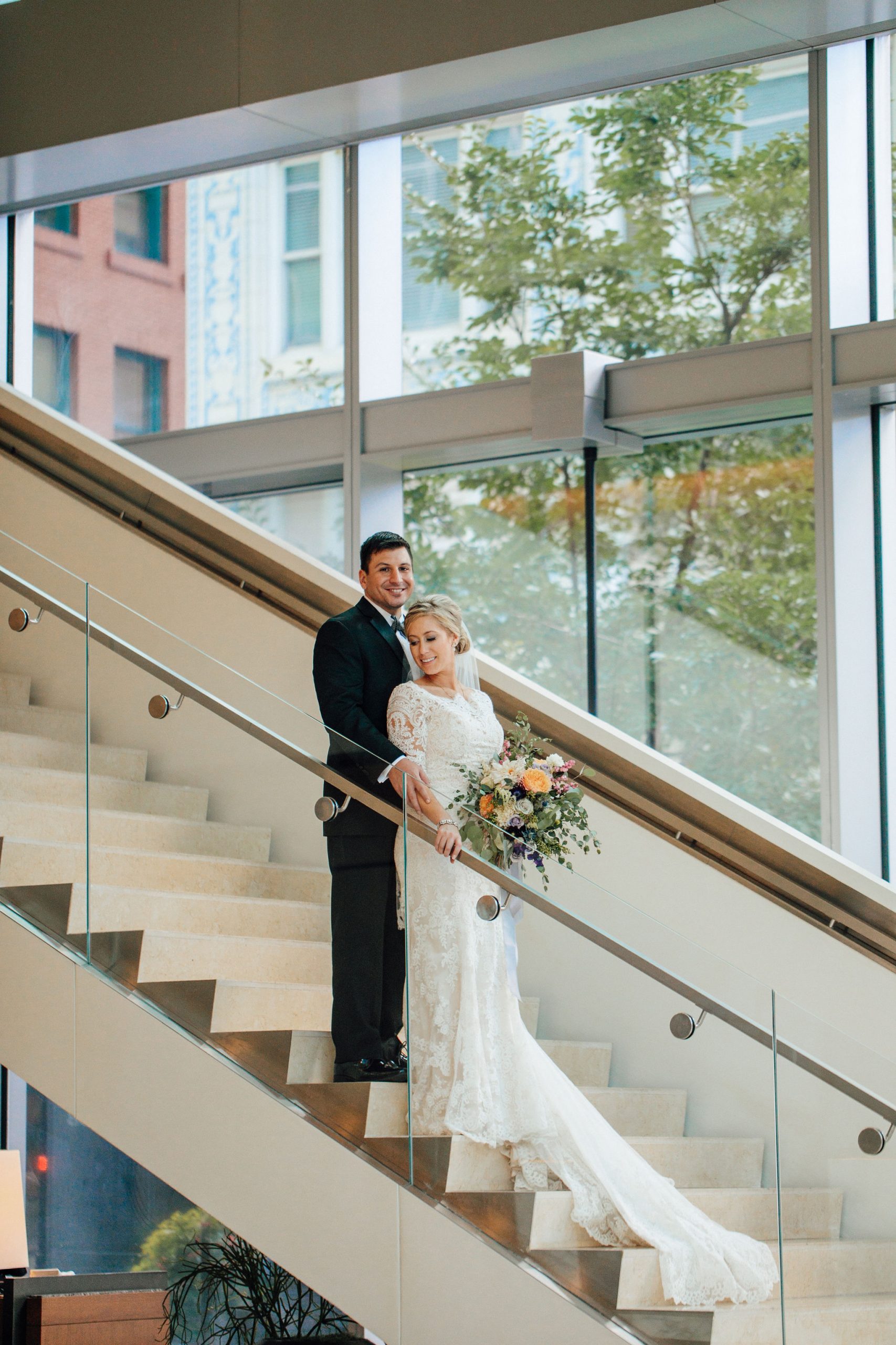 White and Green Wedding at PPG Wintergarden in Pittsburgh PA