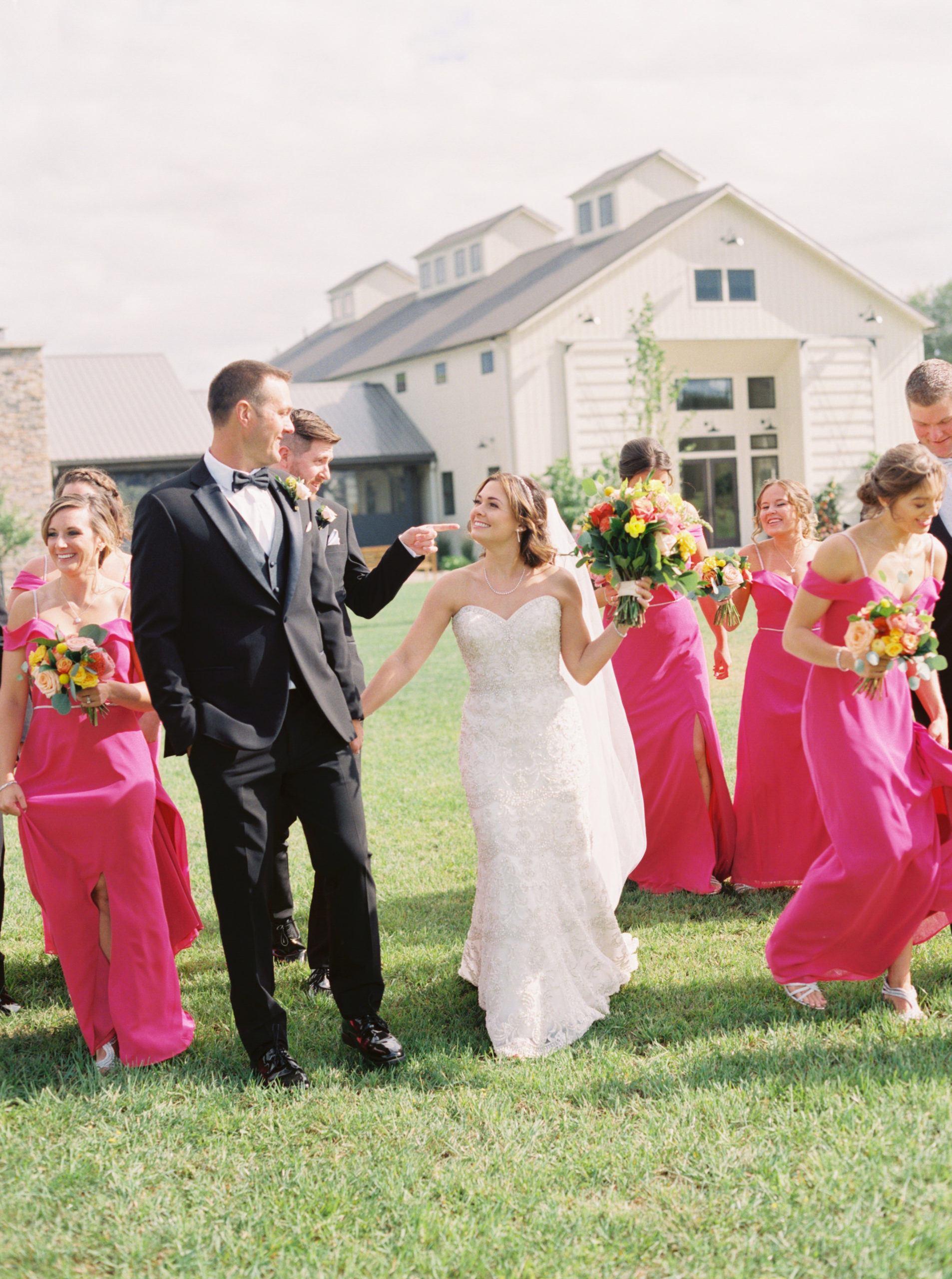 hot pink letterpress invitations