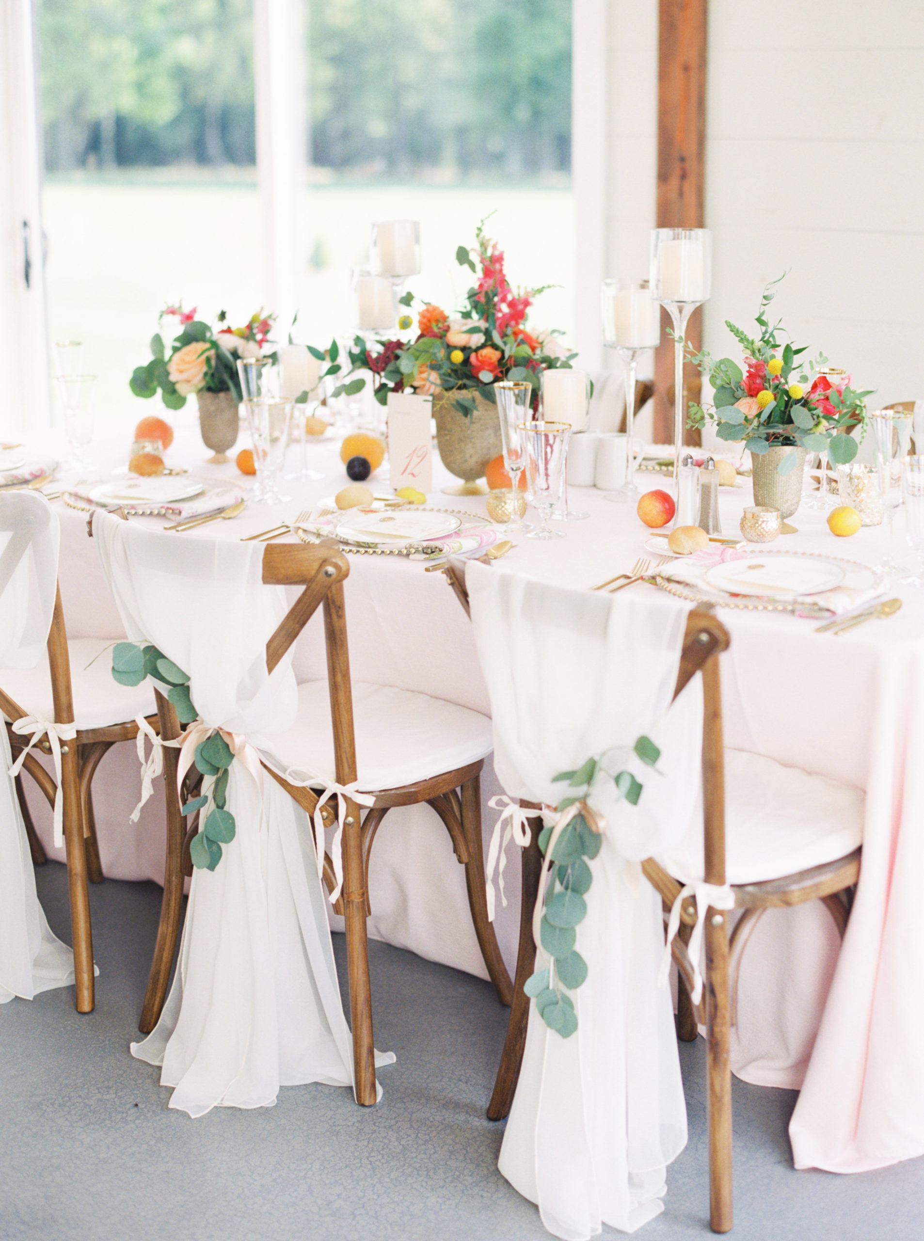 greenery wedding reception table