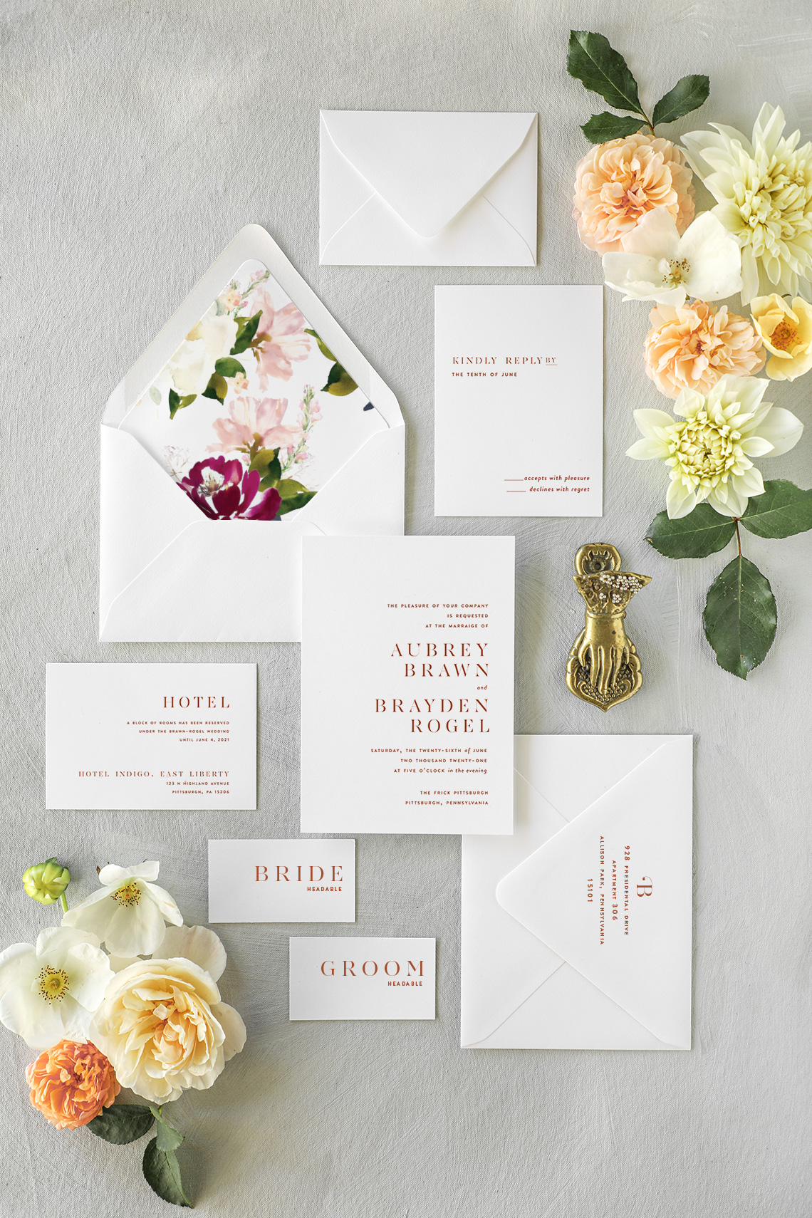 Semi Custom Wedding Invitations by Blush Paper Co.